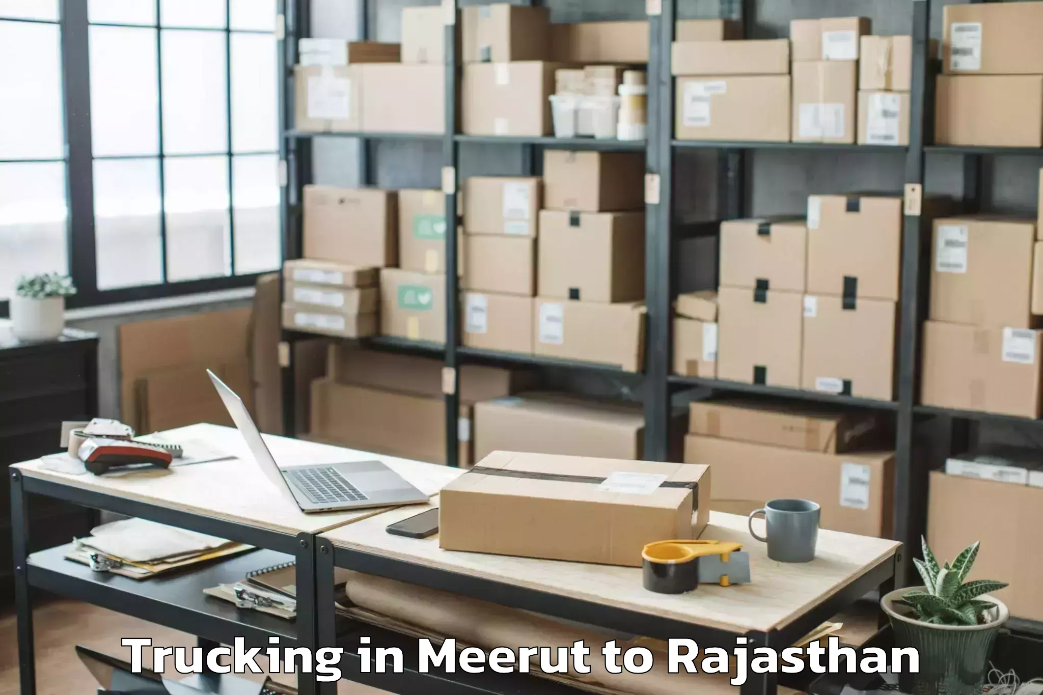 Top Meerut to Udaipur Airport Udr Trucking Available